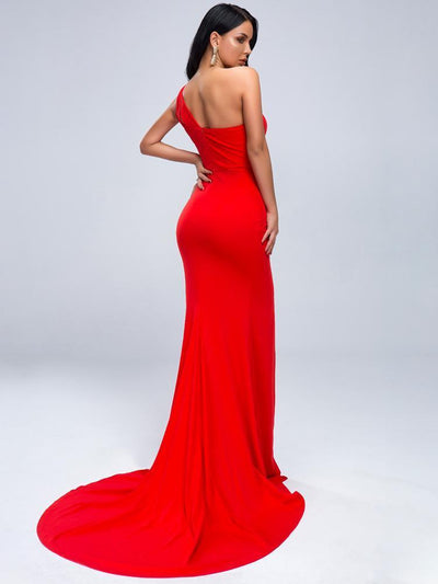 Claire One Shoulder Red Dress