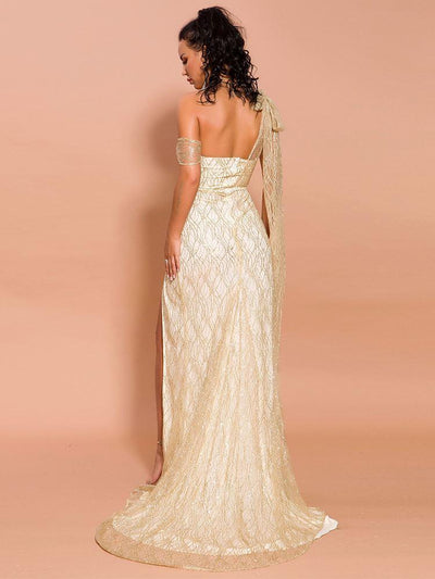 Lucia Gold Glitter Gown