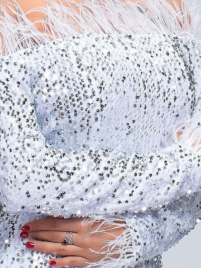Isla White Sequin Gown