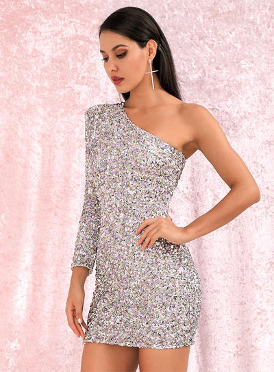 Confetti Sequins Dress - Silver