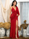 Milano Sequins Gown - Red
