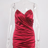 Ava Satin Gown - Wine Red