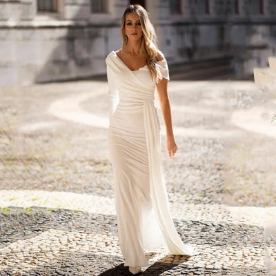 Milani One Sleeve White Gown