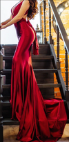 Imogen Multi-way Satin Gown - Wine Red