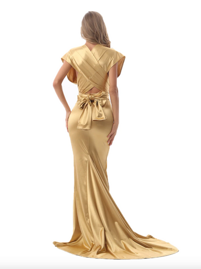 Imogen Multi-way Satin Gown - Gold