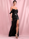 Alessandra Sequins Gown - Black