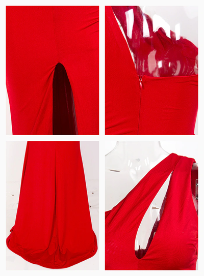 Mikayla One Shoulder Gown - Red