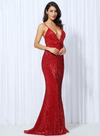 Kianna Sequins Gown - Red