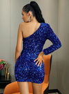 Confetti Sequins Dress - Navy Blue