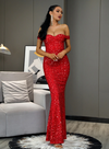 Maple Red Sequins Gown