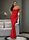 Maple Red Sequins Gown