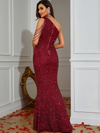 Harper Burgundy Sequins Gown