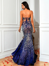 Lila Navy Sequins Gown
