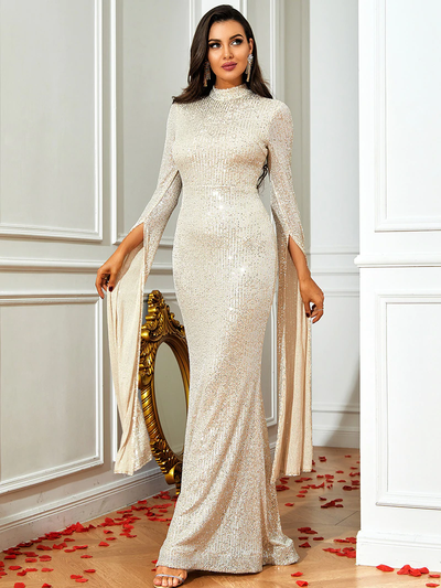 Medea Silver Sequins Gown