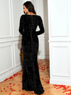 Laria Black Sequin Gown