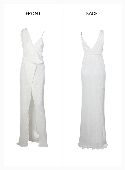 Misha Sequins Gown - White